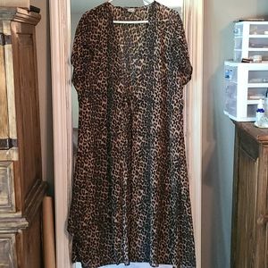 Cheetah print silk robe